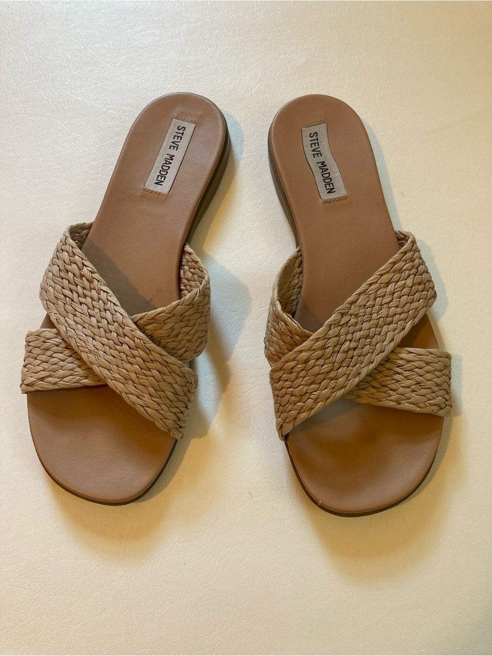 Steve Madden raffia slides